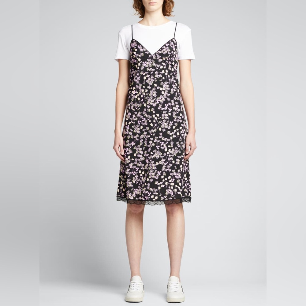 Meryll Rogge Mini Daisy Pink Floral Slip Dress